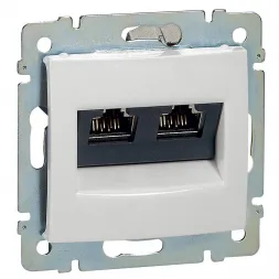 Розетка компьютерная 2хRJ45 Legrand Valena STP 10 GIGA белая 770073