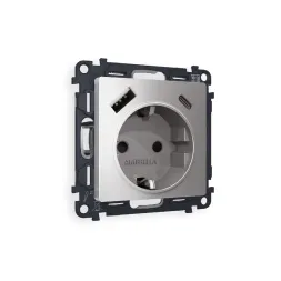Комплект механизма розетки 2USB A+C 20W (быстрая зарядка) с/з Ambrella Volt Alfa MA510010