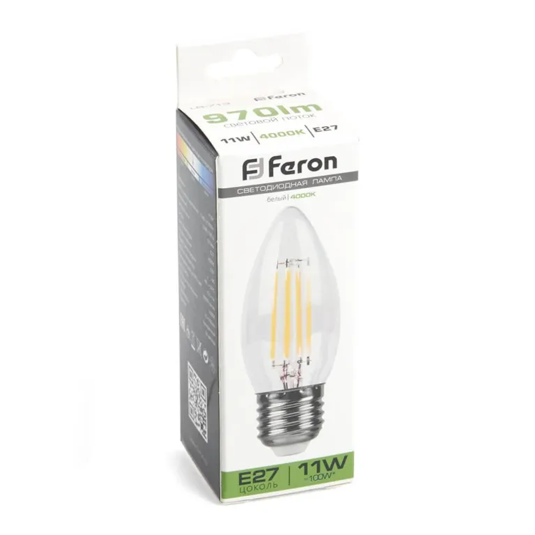 Лампа светодиодная Feron LB-713 Свеча E27 11W 4000K 38273 в Нижнем Новгороде