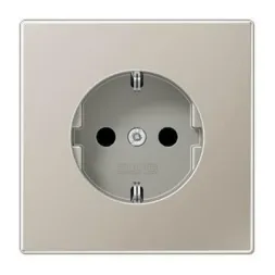 Розетка Schuko 16A 250V блестящий дуропласт Jung LS 990 edelstahl ES1521