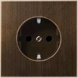 Розетка с заземлением безвинтовой зажим Jung LS 990 antik ME2520AT