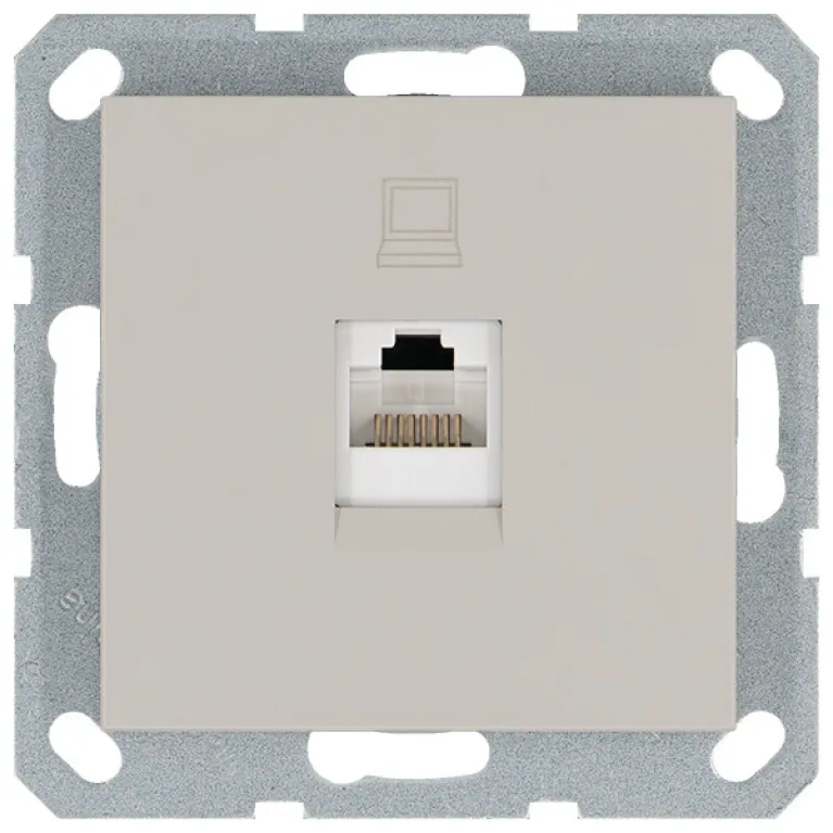 Интернет-розетка RJ45 с накладкой, цвет Тауп Jasmart G6105T в Нижнем Новгороде