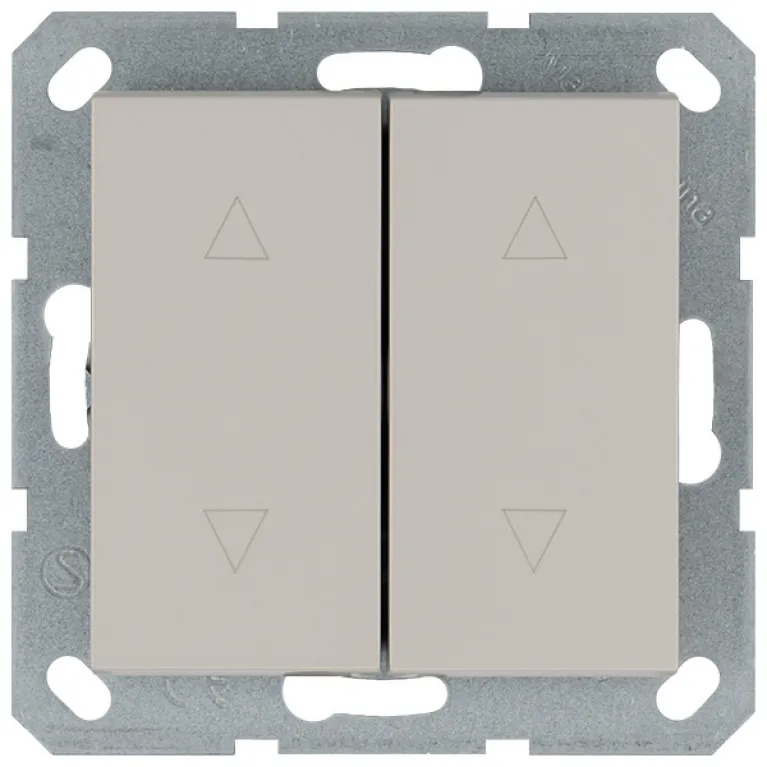 Выключатель двухклавишный для штор 10A 250V с накладкой, цвет Тауп Jasmart G3028T в Нижнем Новгороде