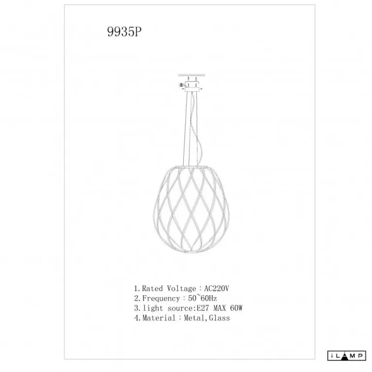 Подвесной светильник iLamp Cento 9935P/1-D300 CL в Нижнем Новгороде