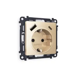 Комплект механизма розетки 2USB A+C 20W (быстрая зарядка) с/з Ambrella Volt Alfa MA610010