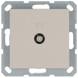 Розетка TV Ф9.5mm оконечная с накладкой, цвет Тауп Jasmart G6001T