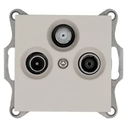 Розетка TV+FM+SAT Ф9.5mm оконечная с накладкой, цвет Тауп Jasmart G6206T