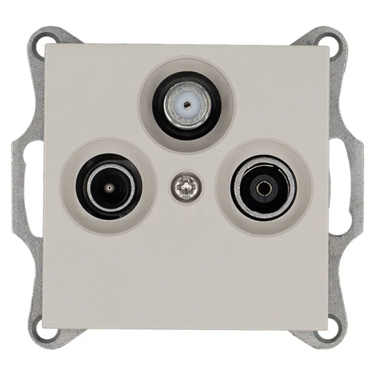 Розетка TV+FM+SAT Ф9.5mm оконечная с накладкой, цвет Тауп Jasmart G6206T в Нижнем Новгороде