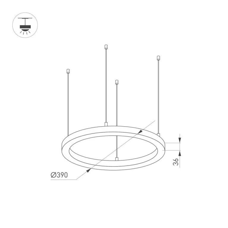 Подвесной светодиодный светильник Arlight SP-Line-Hang-Arc-O3535-D350-35W Warm3000 037883 в Нижнем Новгороде