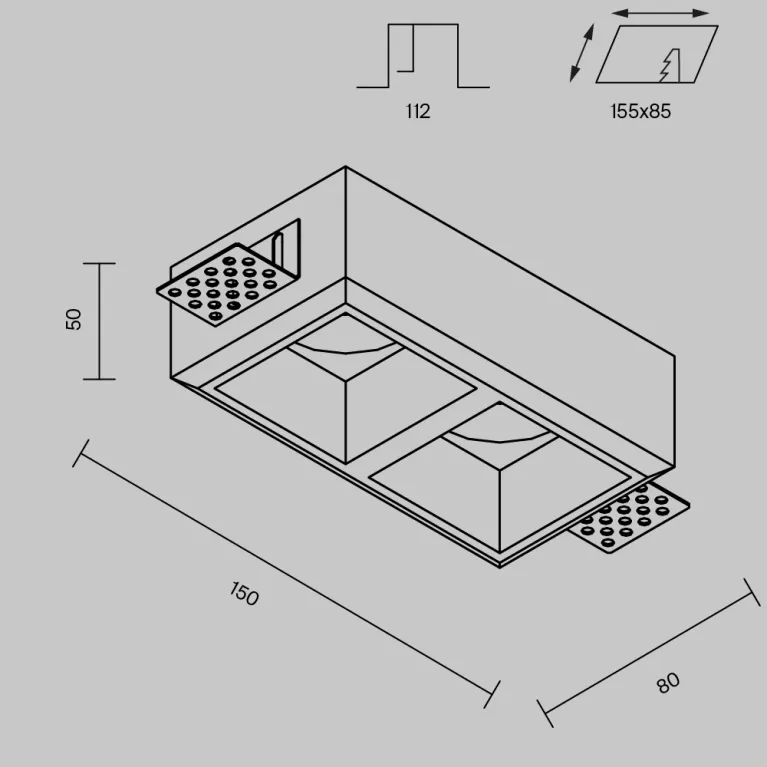 Встраиваемый светильник Maytoni Technical Gyps Modern DL131-GU10-02-W в Нижнем Новгороде