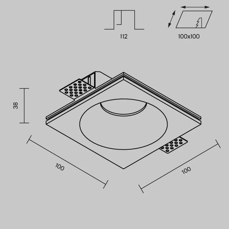Встраиваемый светильник Maytoni Technical Gyps Modern DL129-GU10-01-W в Нижнем Новгороде