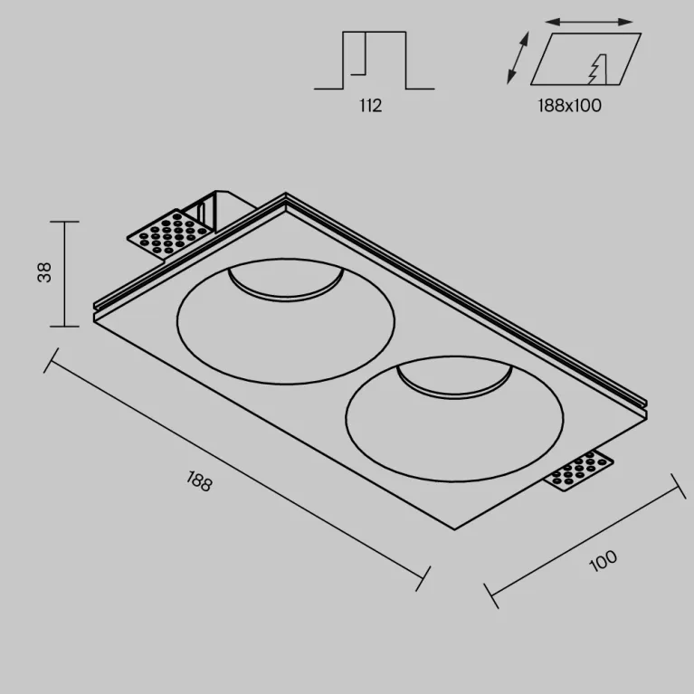 Встраиваемый светильник Maytoni Technical Gyps Modern DL129-GU10-02-W в Нижнем Новгороде