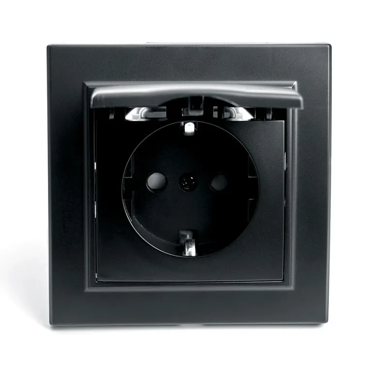 Розетка 1-местная с крышкой Stekker PST16-9012-03 с защитной шторкой 39481 в Нижнем Новгороде