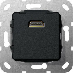 Розетка HDMI Gira System 55 разветвительный кабель черный матовый 567010