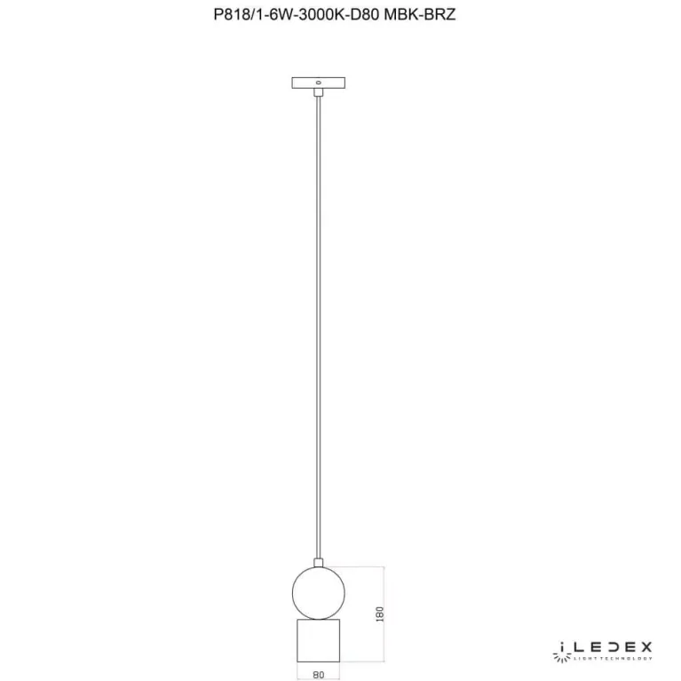 Подвесной светодиодный светильник iLedex Play P818/1-6W-3000K-D80 MBK-BRZ в Нижнем Новгороде