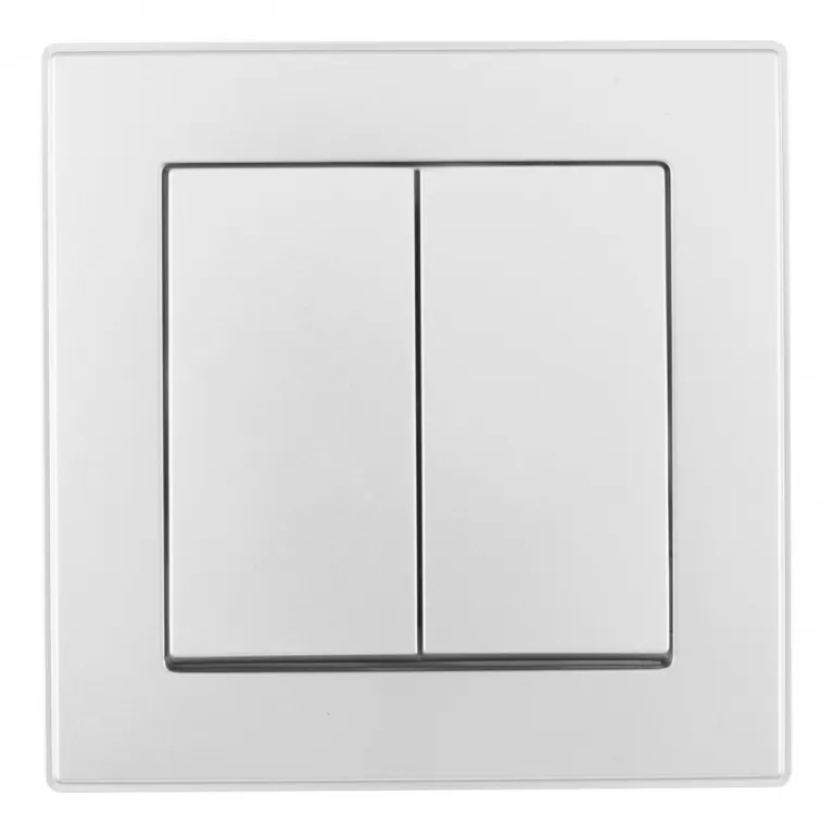 Выключатель двухклавишный Arte Milano SET06-1-30-2 silver в Нижнем Новгороде
