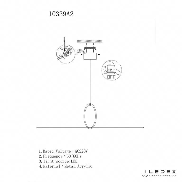 Подвесной светодиодный светильник iLedex Zoom 10339P/A2-35W-3000K BK-WH в Нижнем Новгороде