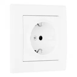 Комплект розетки с/з и шторками и рамкой Arte Milano SET06-1-40-1 white