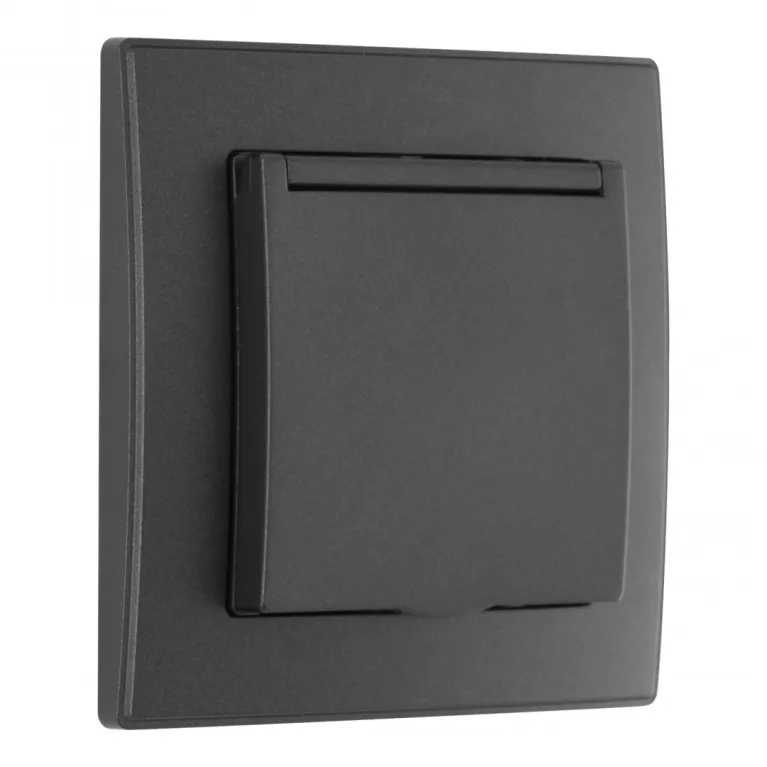 Комплект розетки с/з и шторками, защитной крышкой и рамкой Arte Milano SET06-1-41-1 black в Нижнем Новгороде