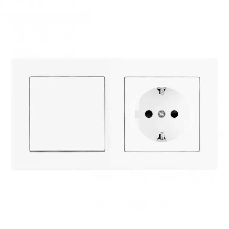 Выключатель одноклавишный с розеткой Arte Milano SET06-2-30-1-40-1 White в Нижнем Новгороде