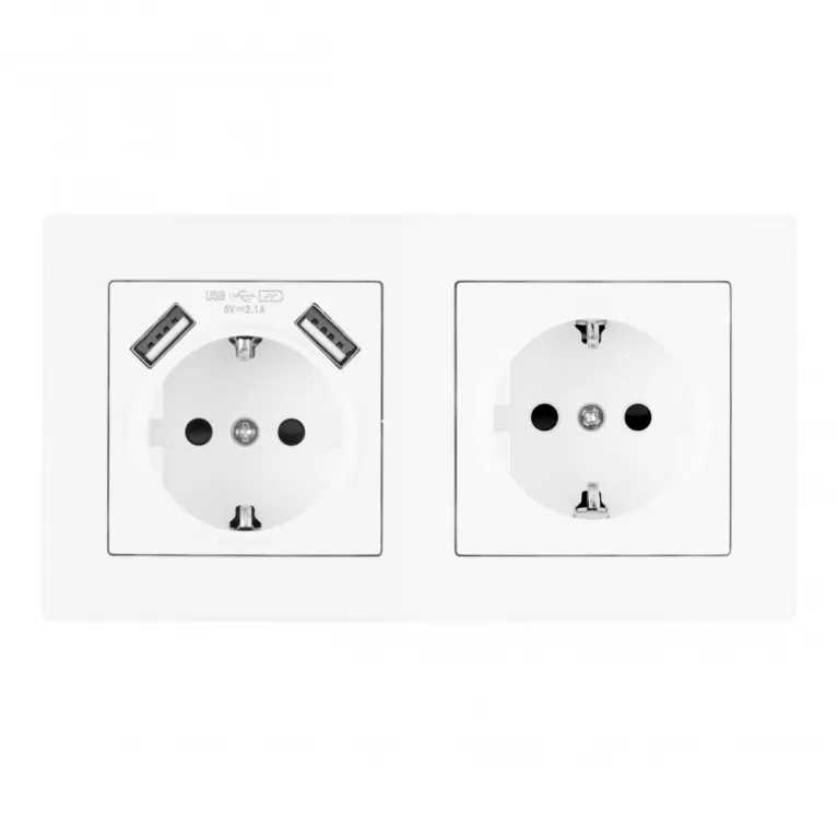 Розетка двойная (двухпостовая) c USB Arte Milano SET06-2-47-1-40-1 white в Нижнем Новгороде