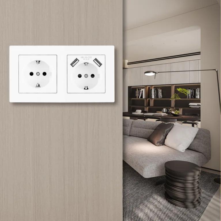 Розетка двойная (двухпостовая) c USB Arte Milano SET06-2-47-1-40-1 white в Нижнем Новгороде