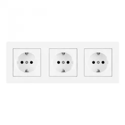 Розетка тройная (трехпостовая) с/з и шторками Arte Milano SET06-3-40-1x3 white