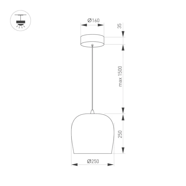Подвесной светодиодный светильник Arlight SP-PEONY-HANG-R250-15W Warm3000 039548 в Нижнем Новгороде