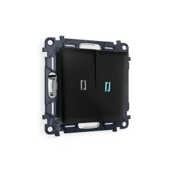 Комплект механизма 2-кл проходного выключателя с подсветкой Ambrella Volt Alfa MA804040