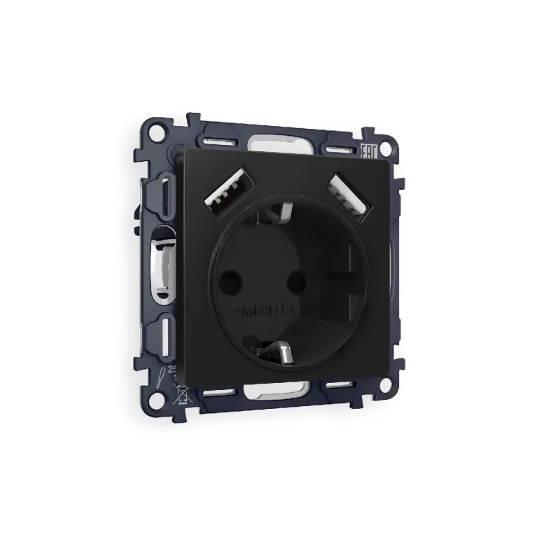 Комплект механизма розетки 2USB A+A 18W (быстрая зарядка) с/з Ambrella Volt Alfa MA809010 в Нижнем Новгороде