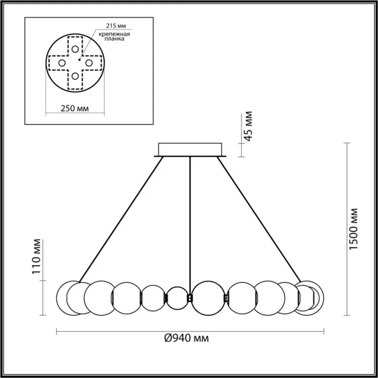 Подвесной светодиодный светильник Odeon Light Crystal 5007/45L в Нижнем Новгороде