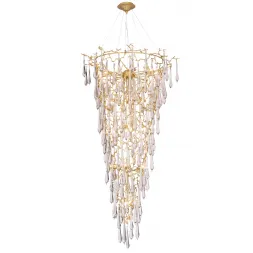 Каскадная люстра Crystal Lux REINA SP34 D1200 GOLD PEARL