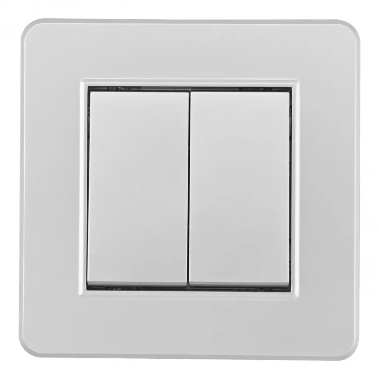 Выключатель двухклавишный Arte Milano SET16-1-30-2 silver в Нижнем Новгороде
