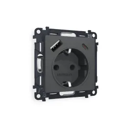 Комплект механизма розетки 2USB A+C 20W (быстрая зарядка) с/з Ambrella Volt Alfa MA910010