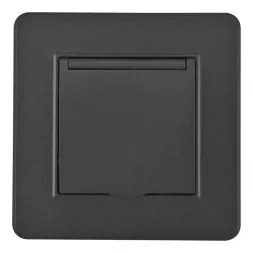 Комплект розетки с/з и шторками, защитной крышкой и рамкой Arte Milano SET16-1-41-1 black