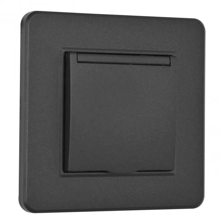 Комплект розетки с/з и шторками, защитной крышкой и рамкой Arte Milano SET16-1-41-1 black в Нижнем Новгороде