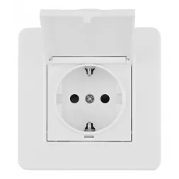 Комплект розетки с/з и шторками, защитной крышкой и рамкой Arte Milano SET16-1-41-1 white