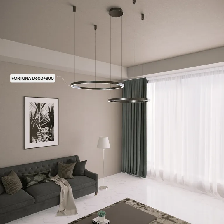 Подвесная люстра Crystal Lux FORTUNA SP123W LED BLACK в Нижнем Новгороде