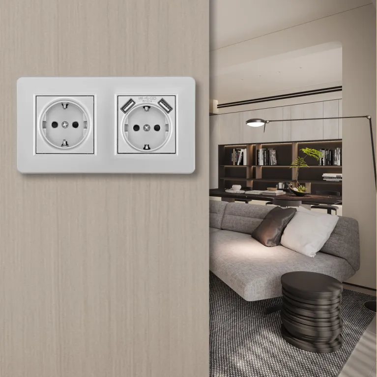 Розетка двойная (двухпостовая) с/з и шторками + USB Arte Milano SET16-2-47-1-40-1 silver в Нижнем Новгороде