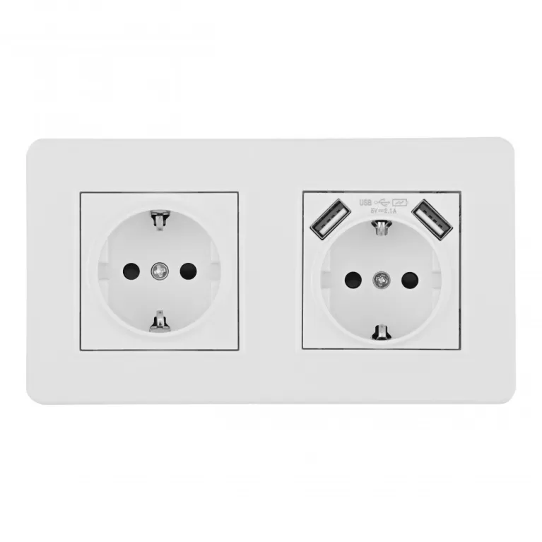 Розетка двойная (двухпостовая) с/з и шторками + USB Arte Milano SET16-2-47-1-40-1 white в Нижнем Новгороде