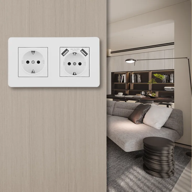 Розетка двойная (двухпостовая) с/з и шторками + USB Arte Milano SET16-2-47-1-40-1 white в Нижнем Новгороде