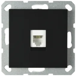 Интернет розетка Jasmart разъем RJ45 с накладкой черный матовый (soft touch) G6105PB