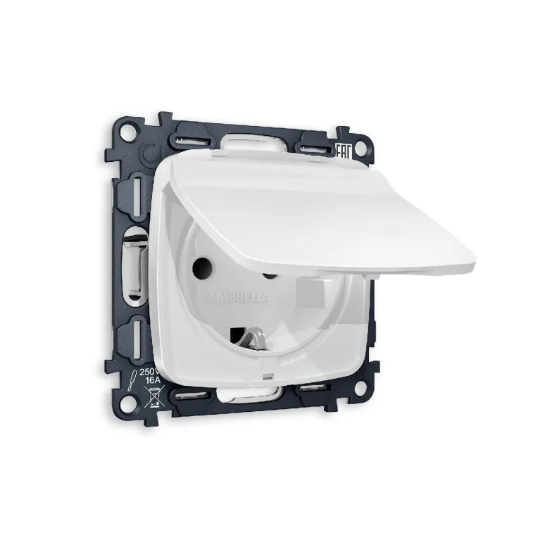 Комплект механизма розетки с/з со шторками и крышкой Ambrella Volt Omega MO128010 в Нижнем Новгороде