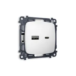 Комплект механизма розетки 2USB A+C 20W (быстрая зарядка) Ambrella Volt Omega MO131010
