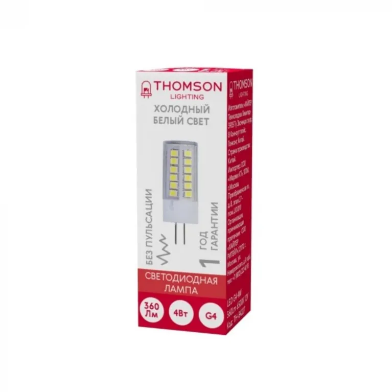 Лампа светодиодная Thomson G4 4W 6500K прозрачная TH-B4227 в Нижнем Новгороде