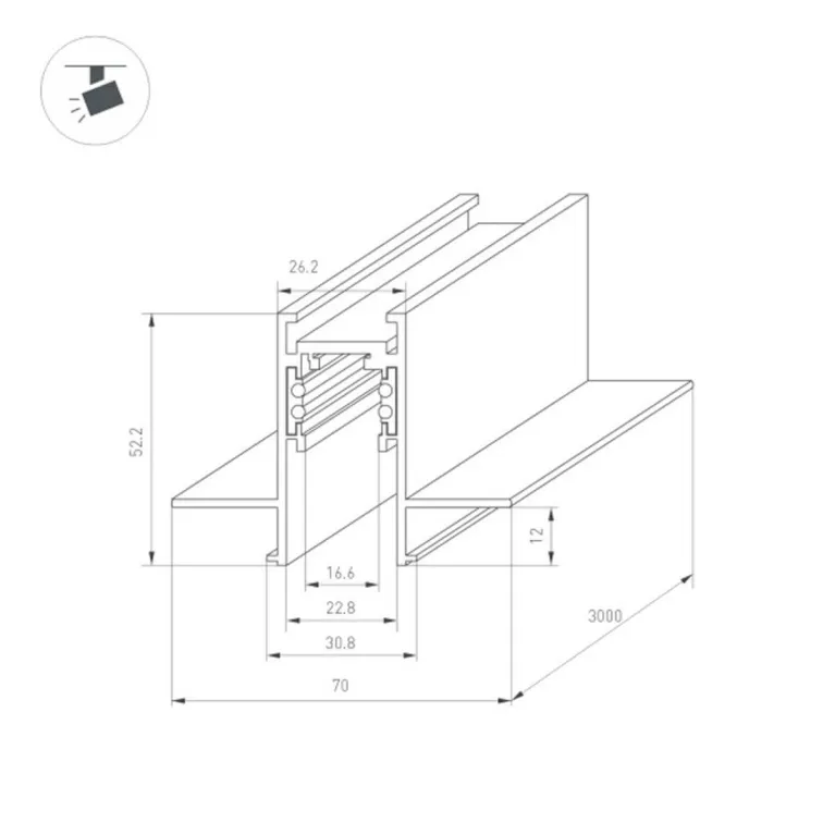 Встраиваемый магнитный шинопровод Arlight MAG-ORIENT-TRACK-2652-FDW-3000 035798 в Нижнем Новгороде