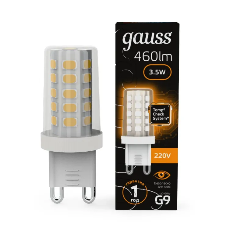 Лампа светодиодная Gauss G9 3,5W 3000К прозрачная 107009105 в Нижнем Новгороде