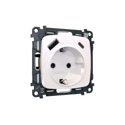 Комплект механизма розетки 2USB A+C 20W (быстрая зарядка) с/з Ambrella Volt Omega MO210010