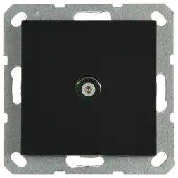 Розетка TV Jasmart проходная с накладкой черный матовый (soft touch) G6002PB