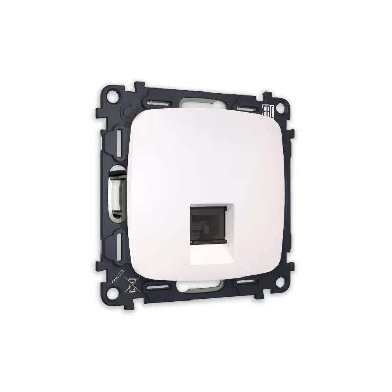 Комплект механизма компьютерной розетки RJ-45(8P8C) CAT6 со шторкой Ambrella Volt Omega MO212010 в Нижнем Новгороде